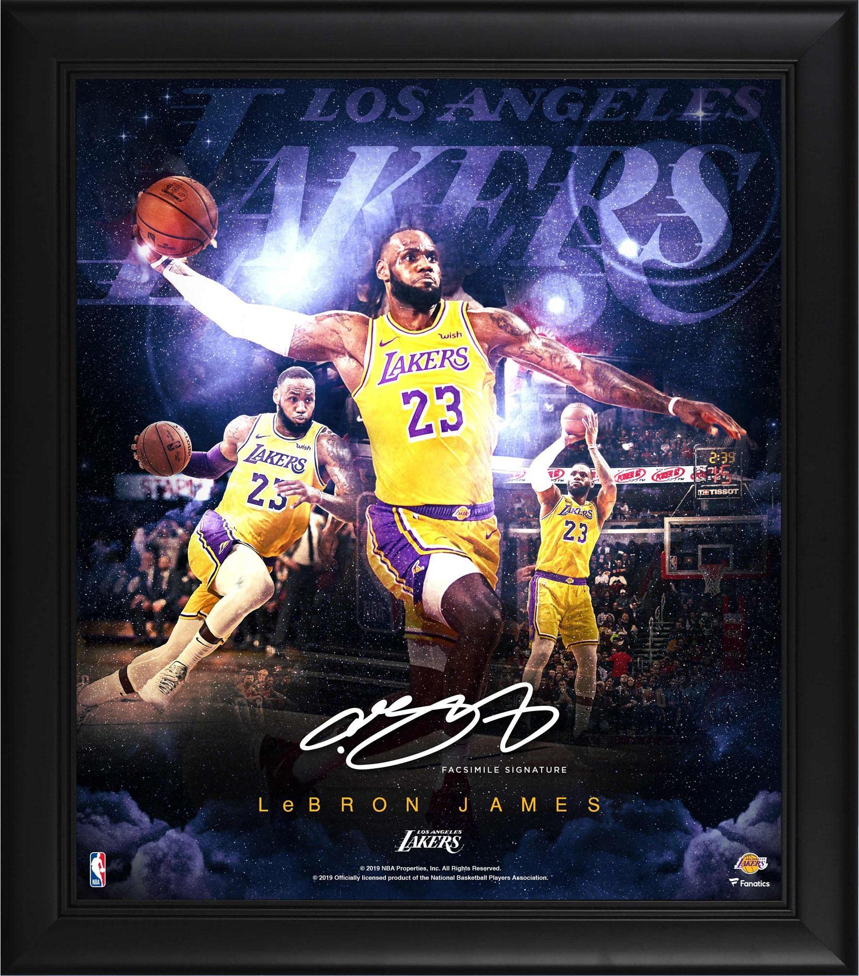 Sports Memorabilia LeBron James Los Angeles Lakers Framed 15" x 17" Stars of the Game Collage - Facsimile Signature - NBA Player Plaques and Collages