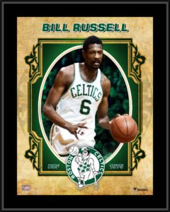 bill russell boston celtics 10.5" x 13" sublimated hardwood classics player plaque - nba player plaques and collages