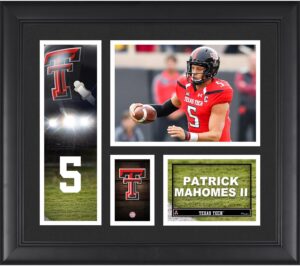 patrick mahomes texas tech red raiders framed 15" x 17" player collage - college player plaques and collages