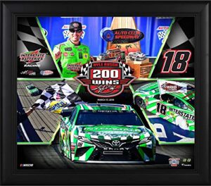 kyle busch 200 career wins framed 15" x 17" collage - nascar driver plaques and collages