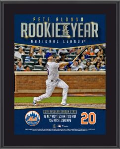 pete alonso new york mets 10.5" x 13" 2019 nl rookie of the year sublimated plaque - mlb player plaques and collages