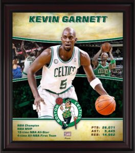 kevin garnett boston celtics framed 15" x 17" hardwood classics player collage - nba player plaques and collages