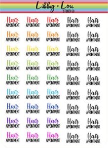 hair appointment planner stickers | libby and lou sticker co