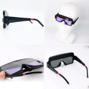 Welding Goggles Auto Darkening,Solar Auto Darkening Welding Glasses Over Glasses Mask Helmet, Welder Safety Eye Protection PC Glasses