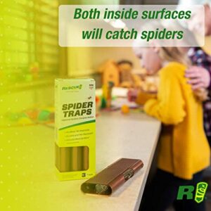 RESCUE! Spider Traps – Catches Brown Recluse, Hobo Spiders, Black Widows & Wolf Spiders - 3 Pack (9 Traps)