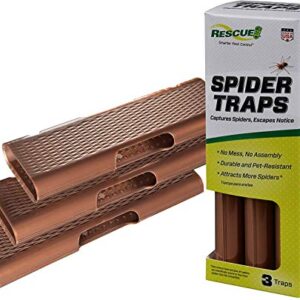 RESCUE! Spider Traps – Catches Brown Recluse, Hobo Spiders, Black Widows & Wolf Spiders - 3 Pack (9 Traps)