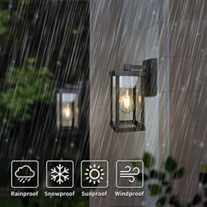 HUADEEC Outdoor Wall Lantern,Wall Sconce Light Fixtures,Wall Mount Front Porch Lights Outdoor for Entryway,Doorway,Matte Black E26 Base