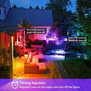 HEKEE LED Flood Light Outdoor, 40W RGB Color Changing 4000 Lumens FloodLight, DIY Strobe Mode, 120 Colors Uplight, Timing, RGBW 2700K Warm White, IP66 Waterproof Spotlight (2 Pack)