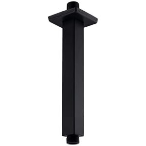 anpean 8 inch square ceiling mounted shower arm and flange, matte black