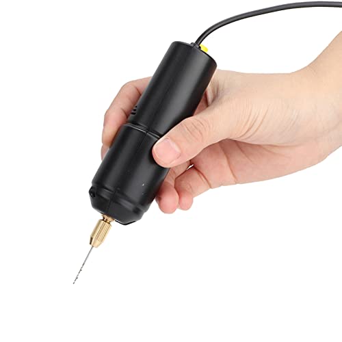 Mini Electric Hand Drill, Mini Cordless Rotary Tool, USB Mini Electric Drill Twist Drill Mini Electric Small Hand Drill Rotary Tools Household Woodworking Black for Trimming Cutting Drilling Engraving