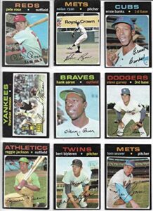 1971 topps baseball complete 752 card set exmt to nrmt clean