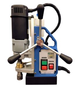 cs unitec | 32b portable magnetic drill press | 900w 1-speed benchtop power drill machine w/up to 1-1/2" diameter, 7-1/2" depth of cut