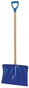 18" poly snow shovel with 37" wood handle, weight: 2 lb. 4 oz.