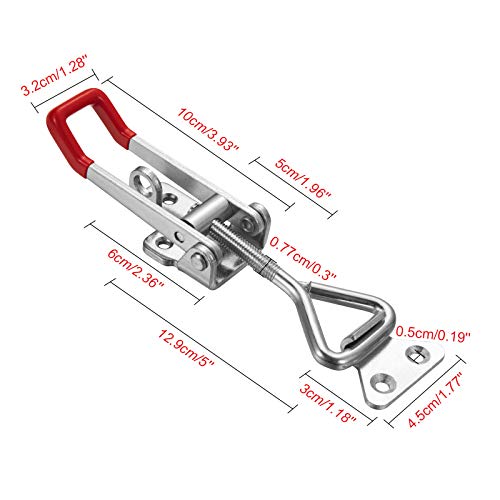 Accessbuy Heavy Duty Adjustable Toggle Latch Clamp 4003 Style,1320Lbs Holding Capacity, Large Hasp Clamp For Smoker,ToolBox Case,Industrial EquiIpment and More (7.5inch)