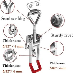 Accessbuy Heavy Duty Adjustable Toggle Latch Clamp 4003 Style,1320Lbs Holding Capacity, Large Hasp Clamp For Smoker,ToolBox Case,Industrial EquiIpment and More (7.5inch)