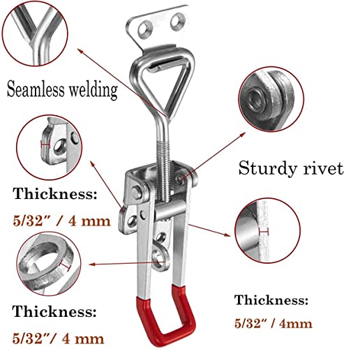 Accessbuy Heavy Duty Adjustable Toggle Latch Clamp 4003 Style,1320Lbs Holding Capacity, Large Hasp Clamp For Smoker,ToolBox Case,Industrial EquiIpment and More (7.5inch)