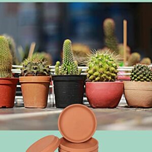 4 Inch Small Terracotta Pot Plant Saucer - 6 pcs Small Round Plant Pot Saucers, Small Clay Plant Trays Perfect for 3 Inch 3.5 Inch 4 Inch Flower Pot with Drainage Hole and Great for Indoor or Outdoor