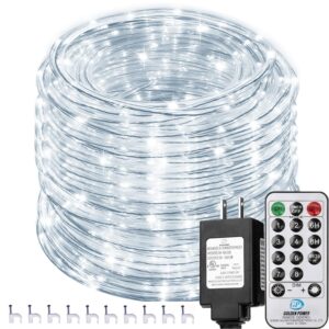 solhice 75ft rope lights white outdoor 280 leds with remote control, waterproof dimmable led tube light with timer for deck, patio, wedding, bedroom indoor decor (not connectable)