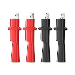 goupchn multimeter push on alligator clips set 4pcs insulated crocodile clamps for electrical testing