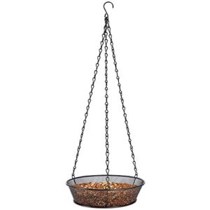 FORUP Platform Bird Feeder Hanging Tray, Metal Mesh Seed Tray for Outdoor Yard Garden Outside Backyard Decoration