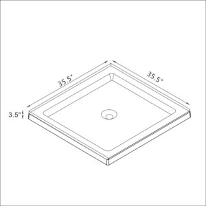 Goodyo 36" x 36" Shower Base Single Threshold Center Drain Shower Pan in White