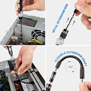 VMAN 145 in 1 Precision Screwdriver Set, Mini Wrench Damaged Screw Extractor Set S2 Steel, Magnetic Electronic Screwdriver Set, for Watch, Mobile Phone, Computer, Camera. Perforate Etc (145 in 1)