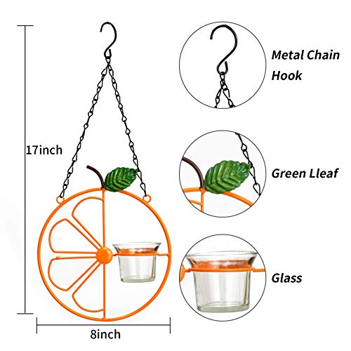 ALLADINBOX Oriole Bird Feeder, 17 inch Hanging Metal Bird Feeder,Detached Bowl Design,Orange Fruit Feeder,Great for Garden,Outdoor,Gift