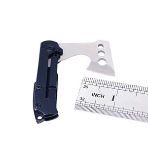 JIUMX Mini Folding Small Axe Stainless Steel Small Axe OutDoor EDC Portable Tool Pocket Knife (Silver)