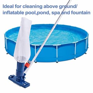 Upgraded Swimming Pool Spa Jet Vacuum Cleaner with Brush & 56" Pole,for Above Ground/Inflatable Pool,Hot Tub,Pond, Spa, Lake and Fountain