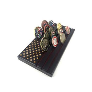 American Flag 6 Row Challenge Coin Display Stand Case Military Coin Holder Display