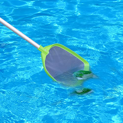 Sepetrel Pool Leaf Skimmer Net with 24-56 Inch Premium Pole,Medium Sized Net for Cleaning Pool, Pond,Spa,Hot Tub