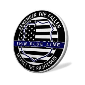 Thin Blue Line Lives Matter Police Officer Military Coin Law Enforcement Challenge Coin