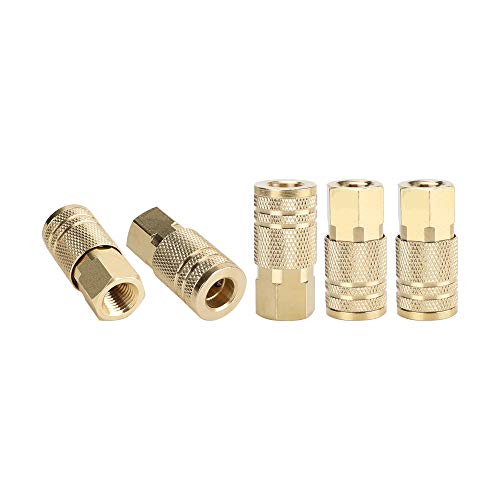 hynade 1/4 Inch NPT Brass Female Air Coupler, Pneumatic Plugs, Air Plug(1/4'' M-NPT)