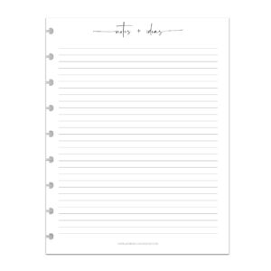 betternote notes refill pages for discbound notebooks, fits happy planner, levenger circa, tul, staples arc, inkwell press, talia (modern- 25 sheets, 9-disc, 7"x9.25")