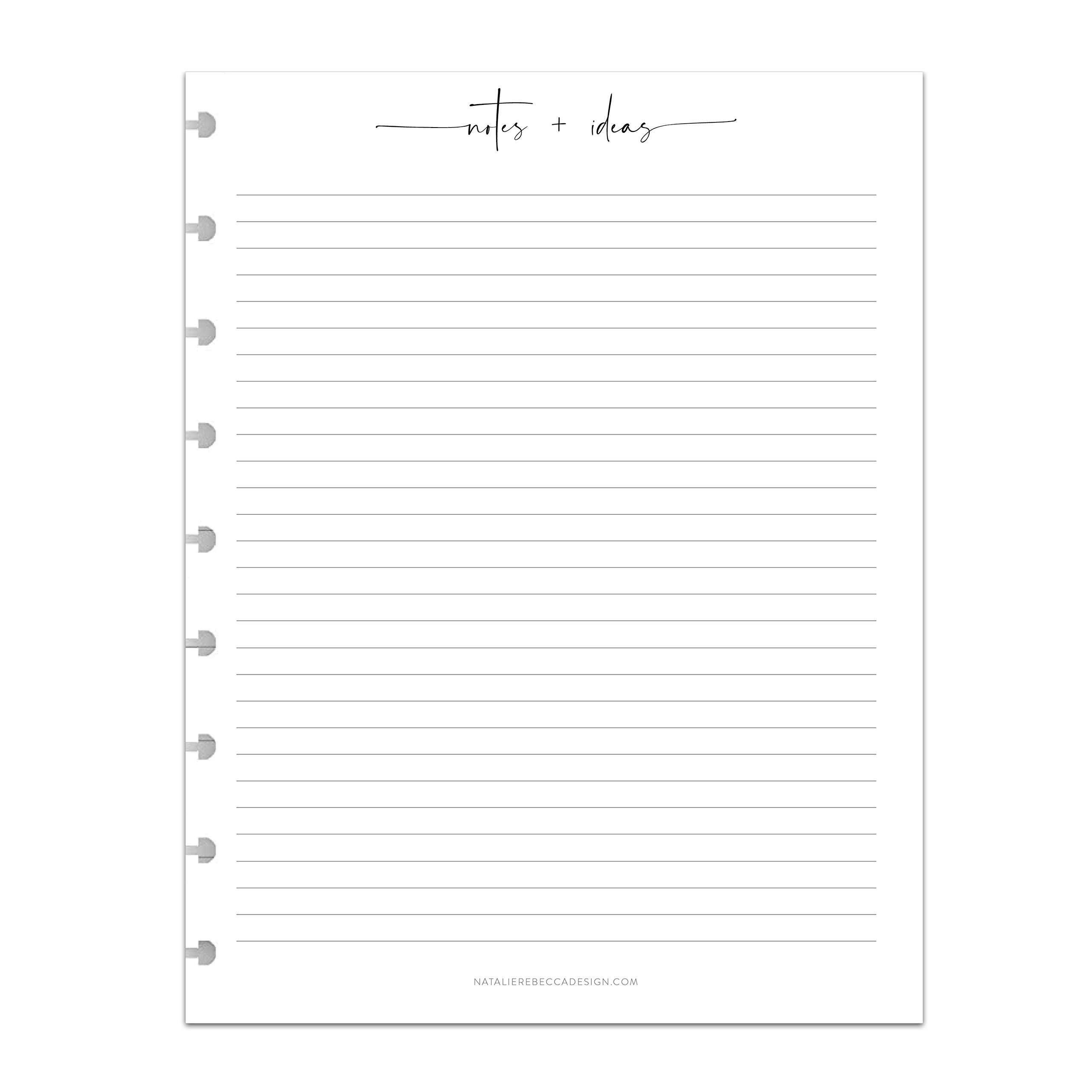 BetterNote Notes Refill Pages for Discbound Notebooks, fits Happy Planner, Levenger Circa, TUL, Staples Arc, InkWell Press, Talia (Modern- 25 Sheets, 9-Disc, 7"x9.25")