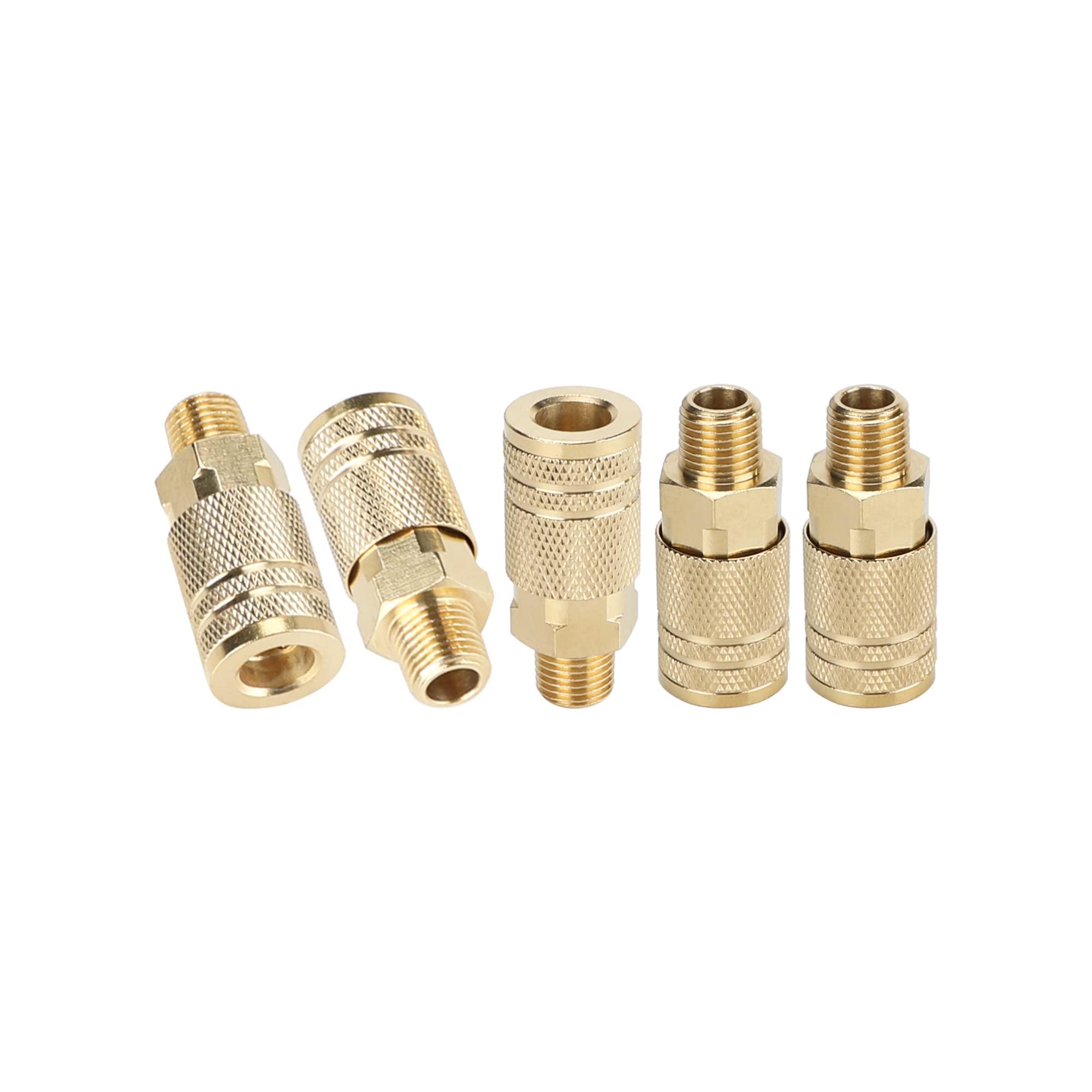 Hynade 1/4 Inch NPT Plug Male Female Industrial Air Plug, Male Coupler, Pneumatic Plugs, Quick Connector Air Fittings Kits(1/4'' F-NPT)