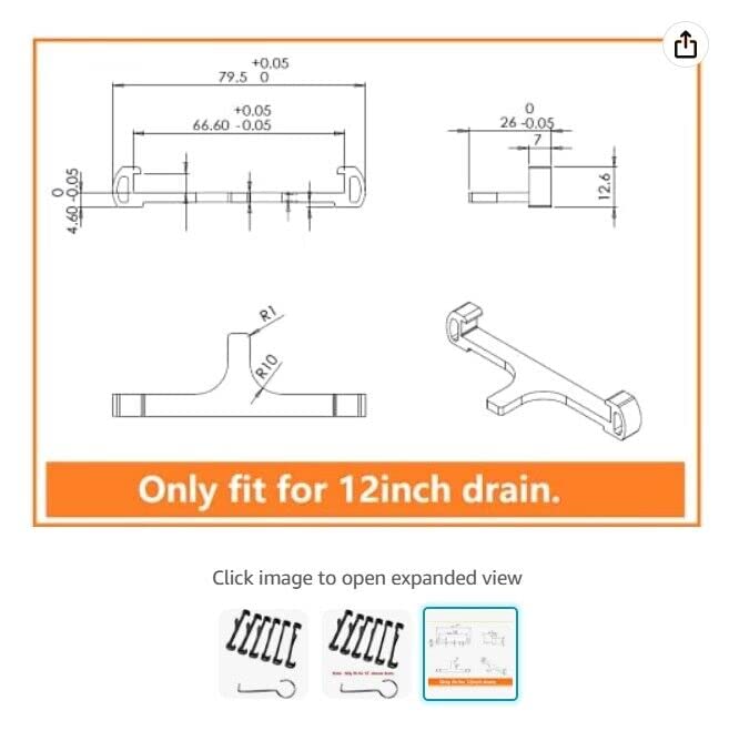 Neodrain 7020 Clip, Tile Tray Supporter, Grey Plastic Clips ONLY for NEODRAIN 18.24.28.32.36.48.60.72 inch Tile-Insert Shower Drain,with Lifting Hook -6 PCS