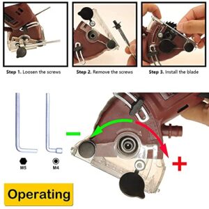 Multifunction Mini Circular Saw Machine Set, 400W High Powered Circular Saw Machine, Professional Compact Circular Saw with 3 Carbide Tipped Blade and Tool Box, for Cut Drywall,Tile, Metal