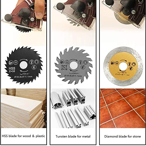 Multifunction Mini Circular Saw Machine Set, 400W High Powered Circular Saw Machine, Professional Compact Circular Saw with 3 Carbide Tipped Blade and Tool Box, for Cut Drywall,Tile, Metal