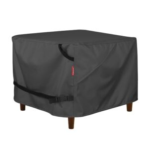 porch shield patio ottoman cover - waterproof outdoor square side table covers – 22l x 22w x 18h inch, black