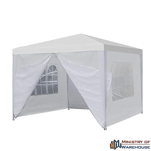 Canopy Party Tent Sidewall with Windows White 10'x10' Carport Garage Car Shelter