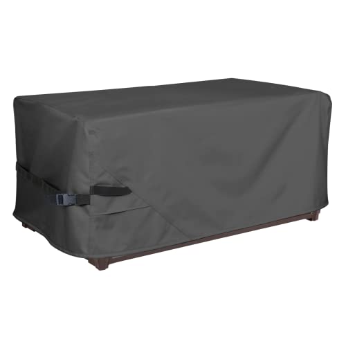 Porch Shield Patio Deck Box Storage Cover - Outdoor Waterproof 600D Rectangular Fire Pit Table Covers 62 x 29 inch, Black