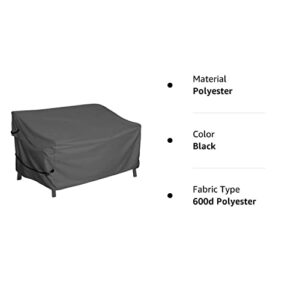 Porch Shield 600D Waterproof Outdoor Furniture Sofa Cover – Patio 3-Seater Couch Cover 77W x 35D x 35H inch, Black