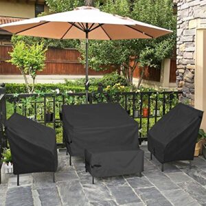 Porch Shield 600D Waterproof Outdoor Furniture Sofa Cover – Patio 3-Seater Couch Cover 77W x 35D x 35H inch, Black