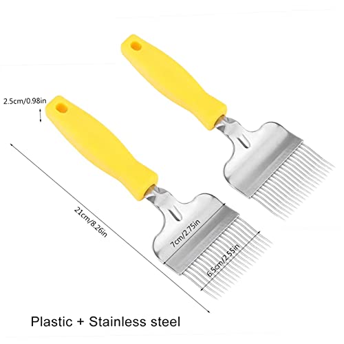 GOTOTOP Beekeeping Uncapping Fork Bee Keeping Bee Honey Uncapping Fork Stainless Steel Tine Beekeeping Honey Beekeeping Extractor Tool, 8.66 x 2.76 Inch,Yellow
