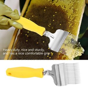 GOTOTOP Beekeeping Uncapping Fork Bee Keeping Bee Honey Uncapping Fork Stainless Steel Tine Beekeeping Honey Beekeeping Extractor Tool, 8.66 x 2.76 Inch,Yellow