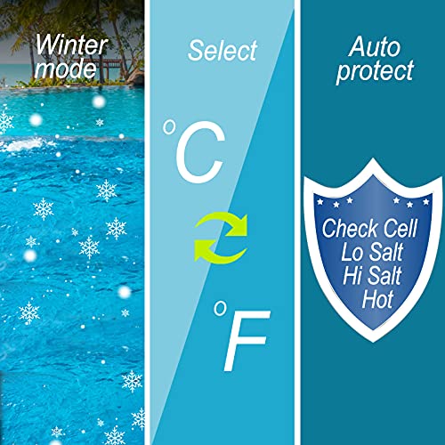 BLUE WORKS Saltwater Pool Chlorine Generator System BLSC Chlorinator for 20K Above Ground Pool & Flow Switch | Cell Plates provided by American Company