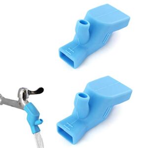 ho bear 2pcs silicone faucet extender food-grade water spout cover tooth brushing gargle hand washing extender for home bathroom kitchen sink 2 blue, 7x2.5cm