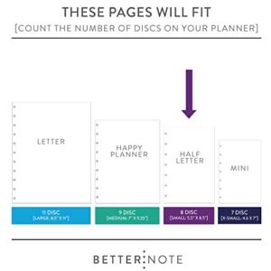 BetterNote Password Tracker Refill Pages for Disc Notebook, Fits Discbound, Levenger Circa, Happy Planner, Staples Arc, TUL, Talia (Modern- 25 pages, 8-Disc, 5.5"x8.5")