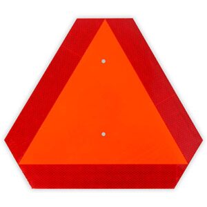 slow moving vehicle triangle safety sign,14"x16" plastic, highly visible, engineering grade reflective for golf cart